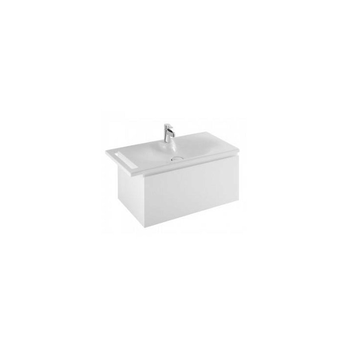 Pack lavabo con toallero y mueble de aglomerado 80x46,5x43 cm blanco Clean Unisan