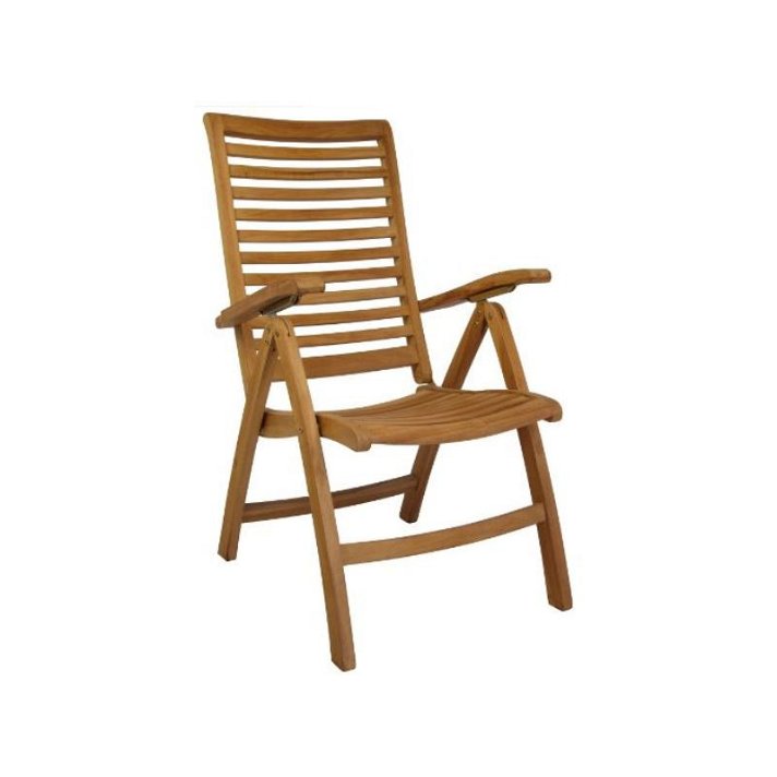 Cadeira dobrável e inclinável de teca natural IberoDepot