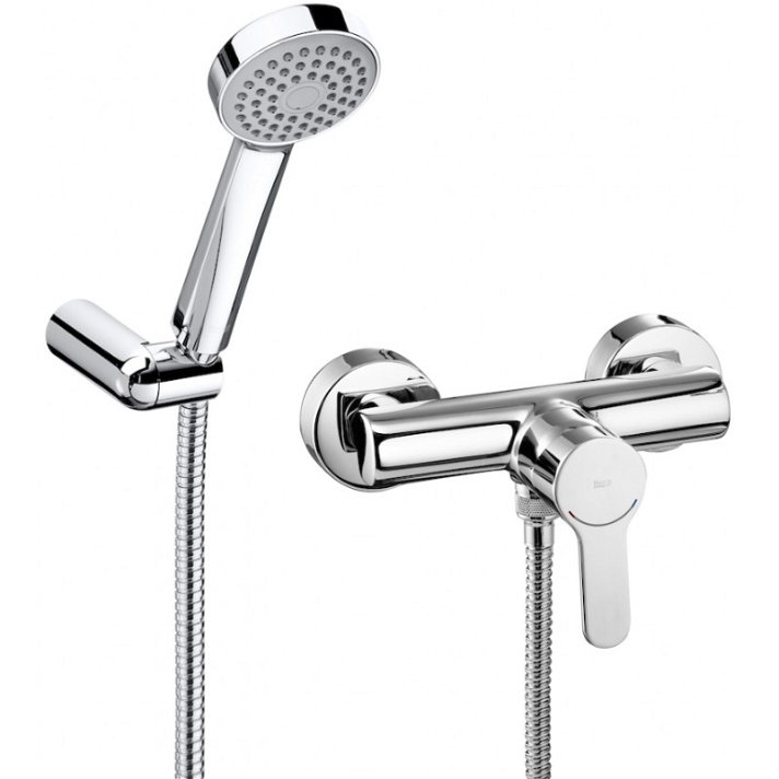 Roca L20 exposed shower tap 21.7cm with a chrome finish