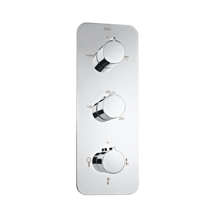 Grifo ducha termostático con cinco vías para instalación empotrada Puzzle Roca