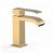 Grifo monomando para lavabo con caño de 15 cm fabricado de latón con acabado en oro mate Cuadro TRES