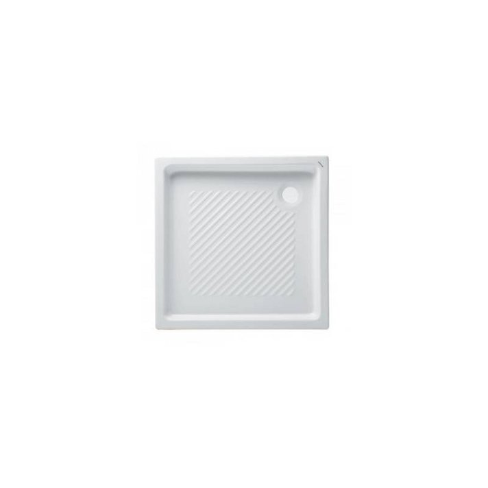 Plato de ducha de 75 cm de porcelana con un acabado en color blanco Moraira Unisan