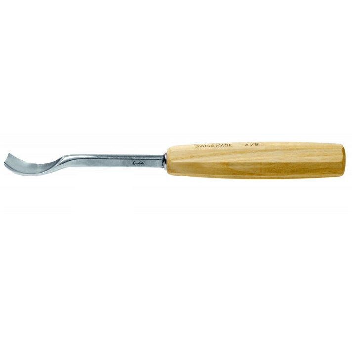 Gubia acodada de cuchara corta para ahuecar madera con mango octogonal perfil 2a Pfeil