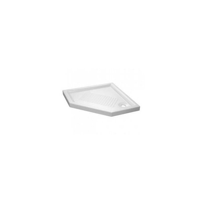 Plato de ducha con diseño pentagonal fabricado en porcelana 90x9x90 cm blanco Moraira Unisan
