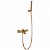 Grifo de bañera termostático de diseño elegante con un acabado oro cepillado Line Imex