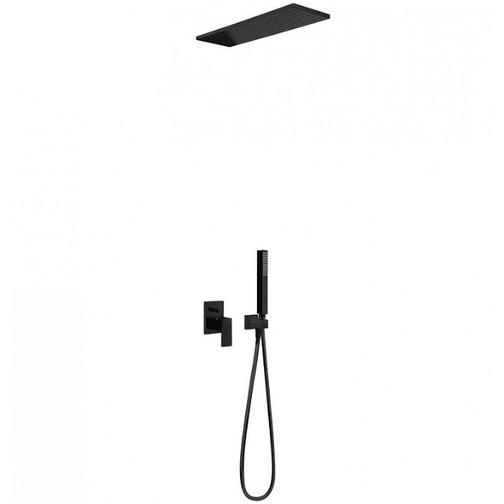 Kit de douche encastré avec mitigeur 16 x 55 cm noir mat Cuadro TRES