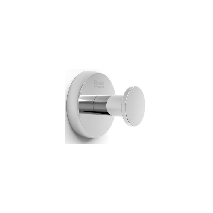 Roca Twin wall-mounted bathroom hook made of metal with a gloss finish 5cm