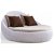 Canapé lit type Daybed en aluminium et rotin blanc IberoDepot