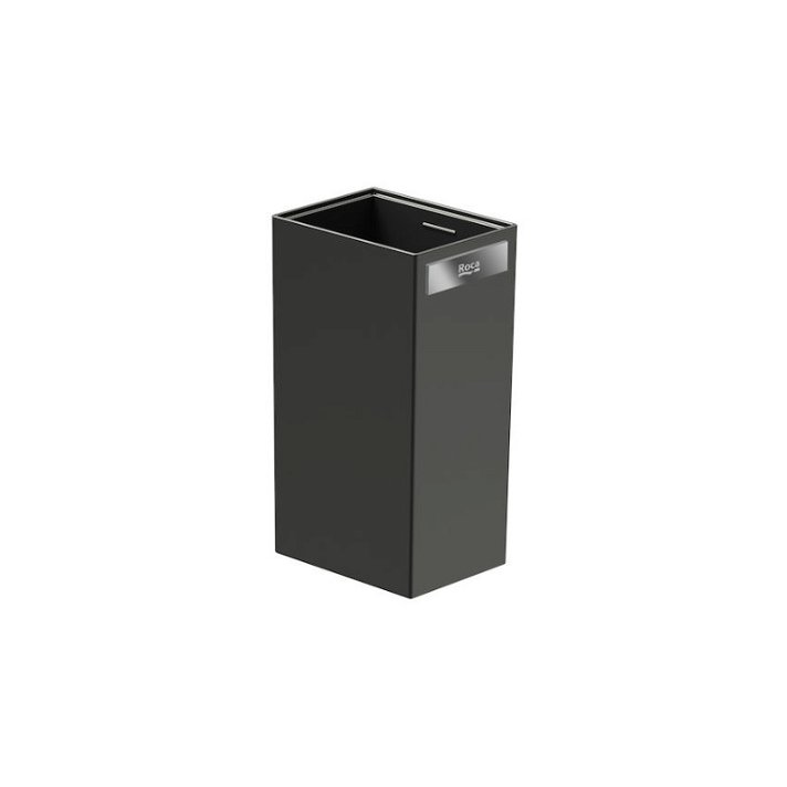 Vaso de encimera para cuarto de baño con un acabado en color negro mate Rubik Roca
