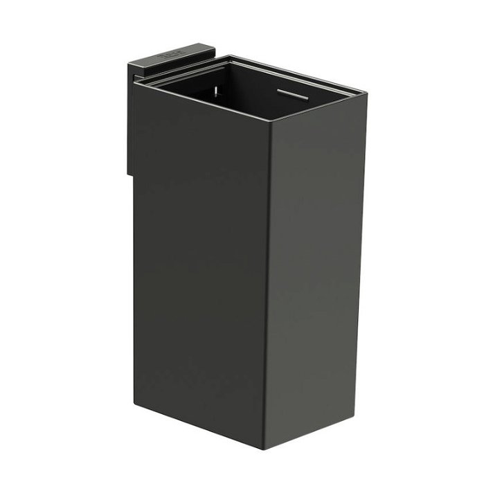 Portavaso y vaso de pared para baño con un acabado en color negro mate Rubik Roca