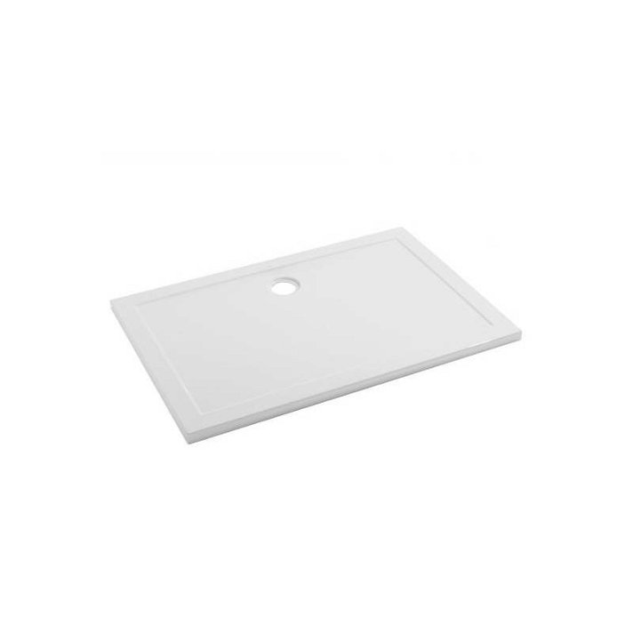 Plato extraplano de diseño rectangular de 100 cm hecho en acrílico con acabado color blanco Open Unisan