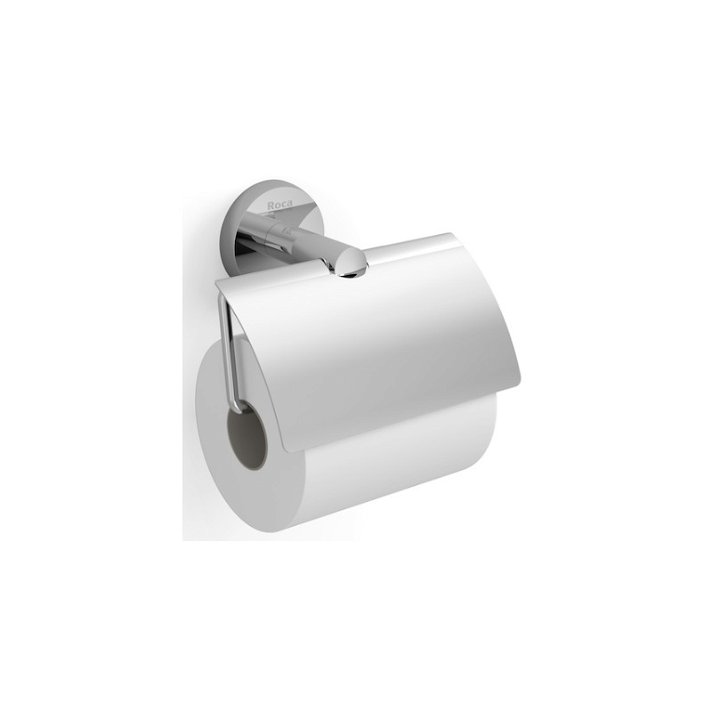 Dérouleur de papier toilette avec couvercle de 13,2 cm en métal avec finition brillante Twin Roca