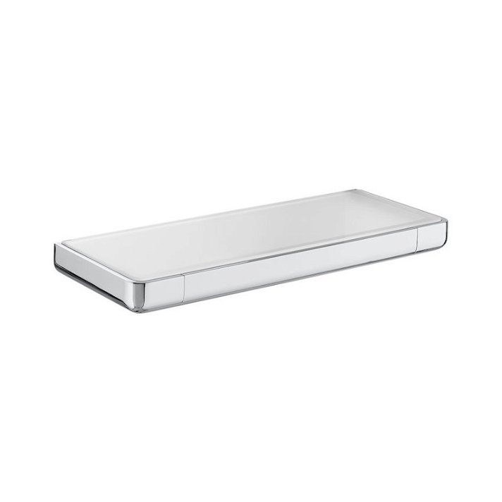 Roca Tempo 30cm short shelf made of glass and metal with a gloss finish