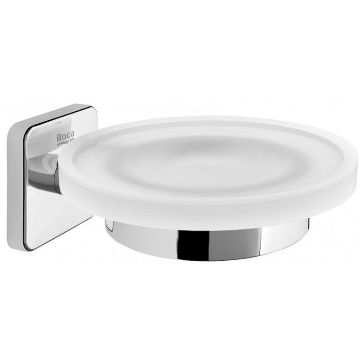 Roca Victoria wall-mounted soap dish made of metal and glass 11cm