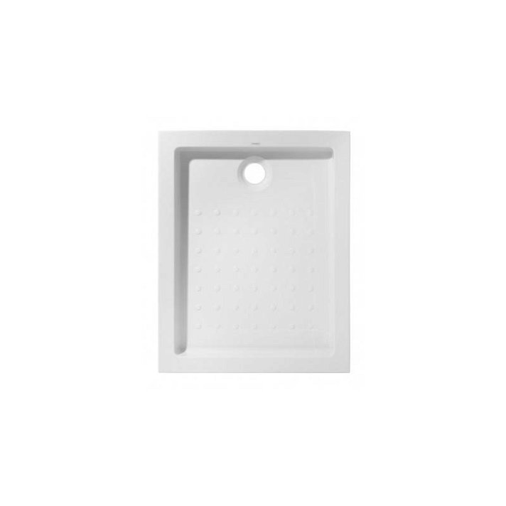 Plato de ducha diseño rectangular de 100 cm hecho en acrílico con acabado en color blanco Strado Unisan