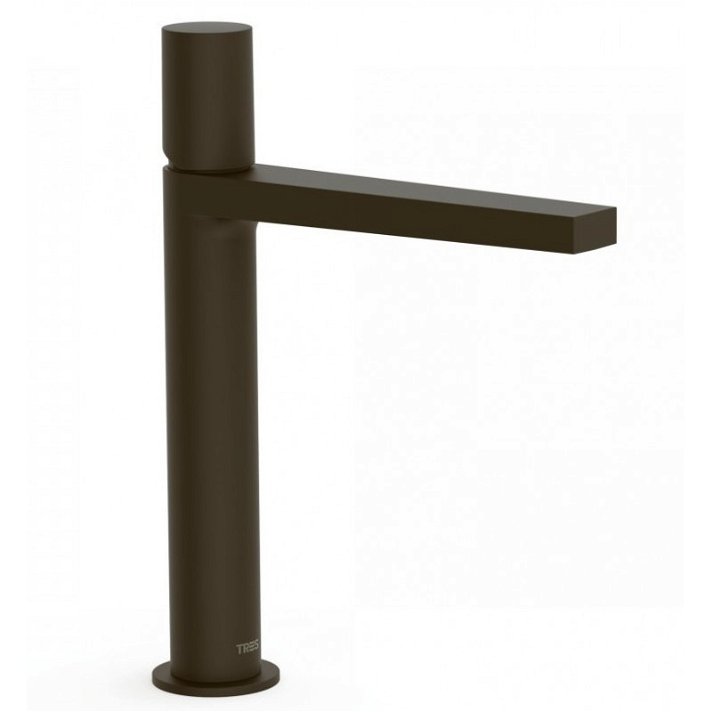 Robinet mitigeur pour lavabo avec bec de taille moyenne de 268 mm finition de couleur noir bronze Project TRES