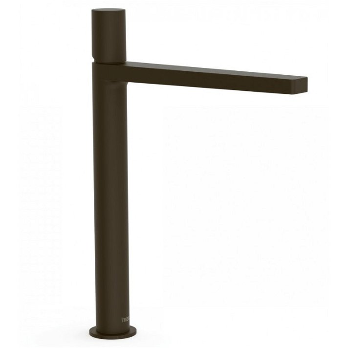 Grifo monomando para lavabo con caño alto de 355 mm con acabado de color negro bronce Project TRES