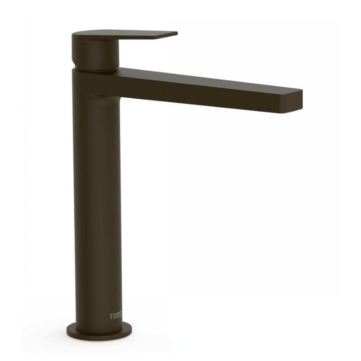 Robinet mitigeur pour lavabo avec bec moyen de 246 mm avec finition de couleur noir bronze Project TRES