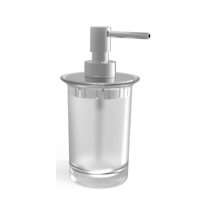 Distributeur de savon à poser de 7,6 cm en métal et en verre avec finition mate Twin Roca