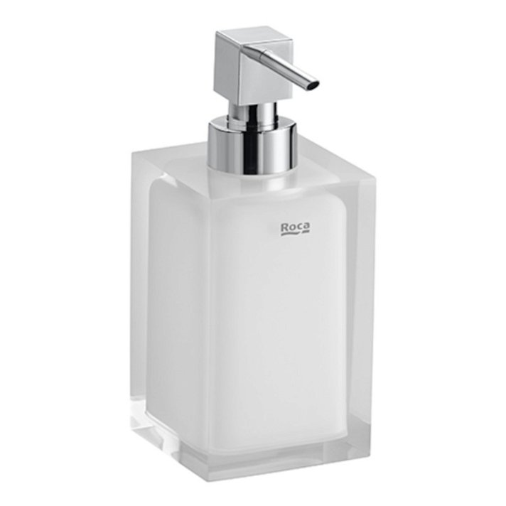 Roca Ice countertop soap dispenser with a matte white finish 7cm