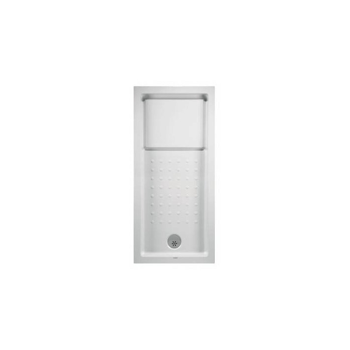 Plato de ducha 160 cm hecho en acrílico con acabado en color blanco Strado Unisan
