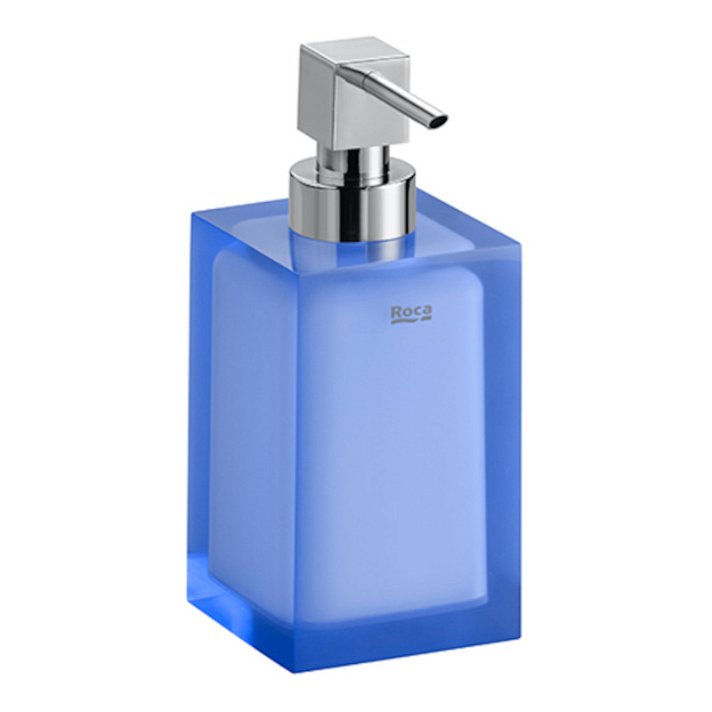 Distributeur de savon à poser de 7 cm de couleur bleu mat Ice Roca