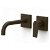 Grifo de lavabo para empotrar con maneta lateral y con caño de 18 cm con acabado de color negro bronce Project TRES