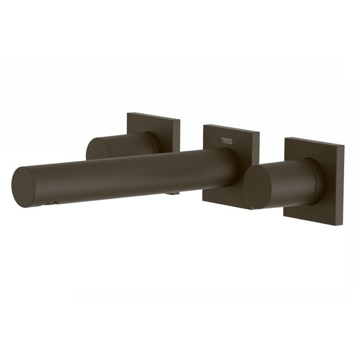 Robinet pour lavabo à encastrer au mur de 156 mm noir bronze Project TRES
