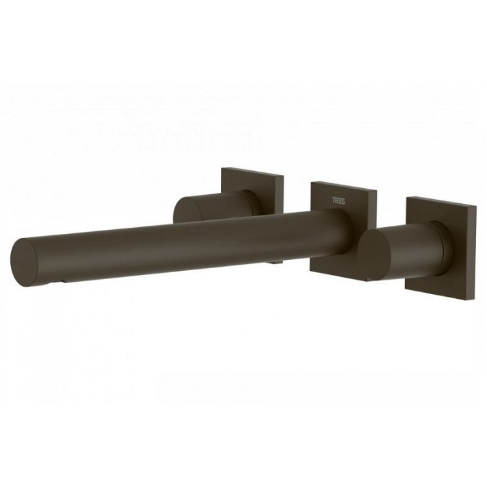 Robinet pour lavabo à encastrer au mur de 206 mm noir bronze Project TRES