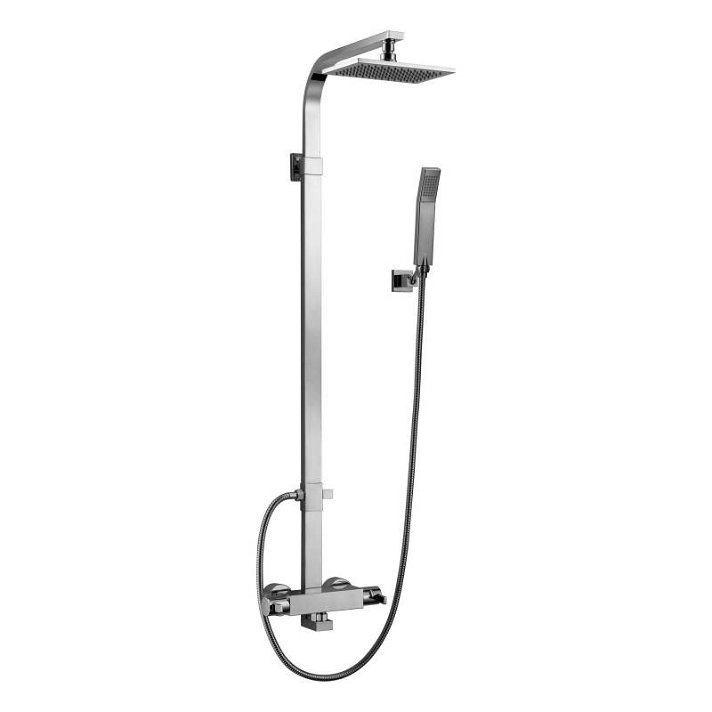 Coluna de banho termostática com design de duche extensível e acabamento cromado Bimini Clever
