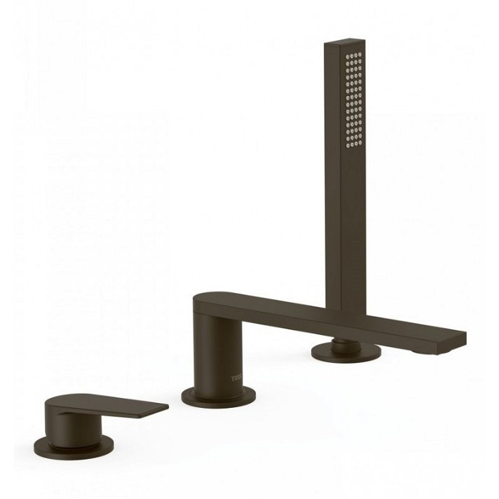 Robinet mitigeur pour baignoire et douche avec poignée extra-plate finition de couleur noir bronze Project TRES