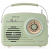 Radio vintage portátil FM AM con función de alarme asas plegables y antena 360° GSC