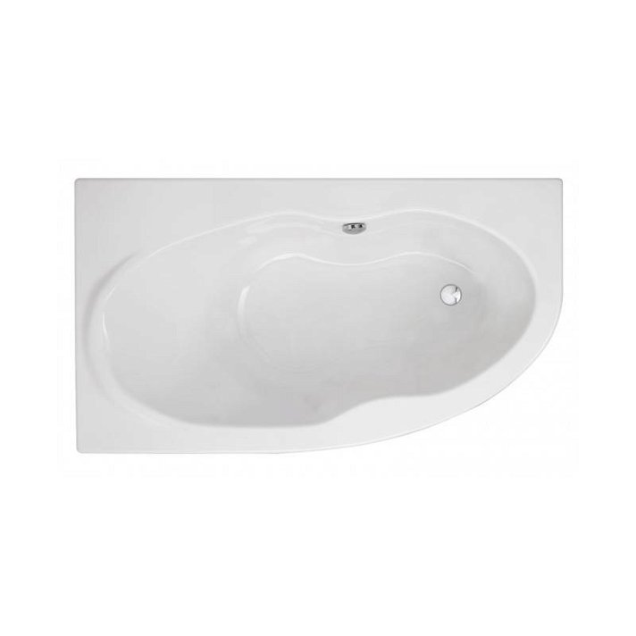 Bañera asimétrica de 160x90 cm hecha en acrílico con un acabado en color blanco Duna Unisan