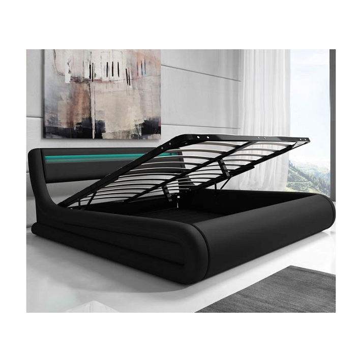 Estructura de cama con canapé negra Riana Domensino