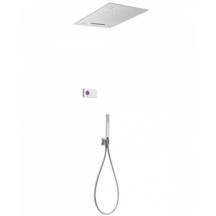 Set doccia termostatico elettronico a 3 vie con finitura cromata Shower Technology TRES