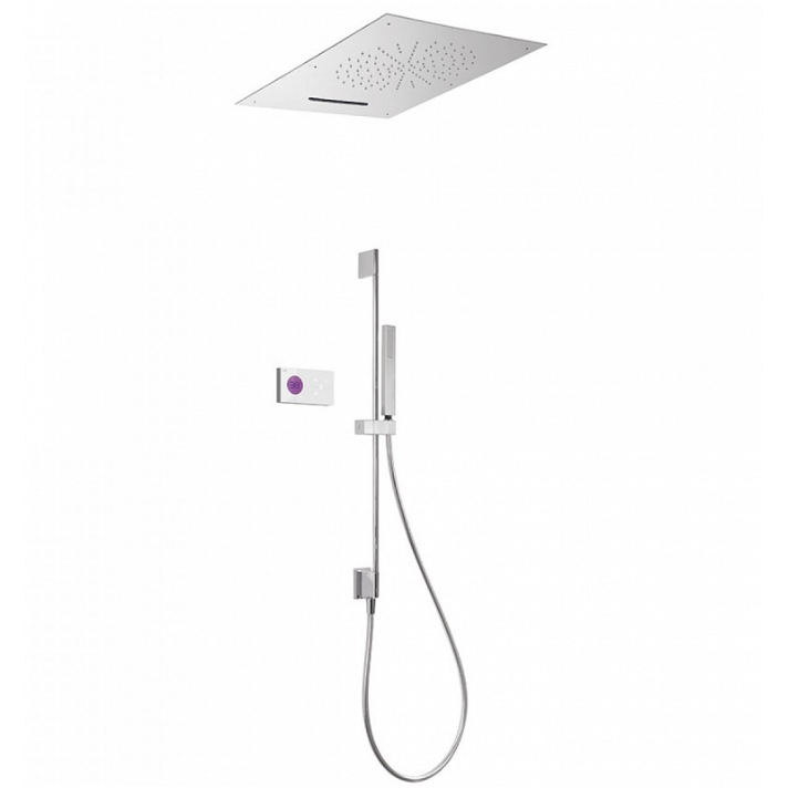 Kit de douche thermostatique électronique avec barre coulissante 50 x 65 Shower Technology TRES