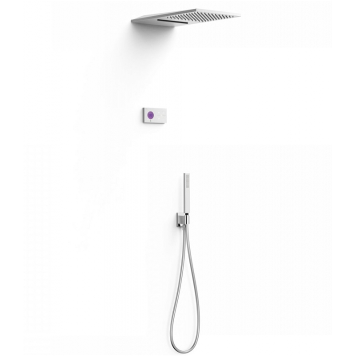 Kit de ducha termostático electrónico de 3 vías con acabado cromado Shower Technology TRES