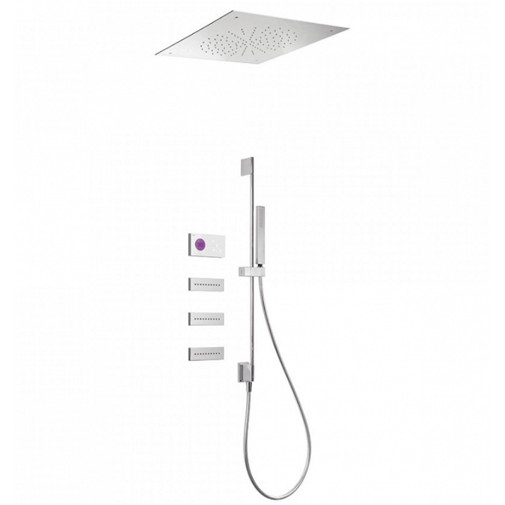 Kit de douche thermostatique électronique avec barre + jets Shower Technology TRES