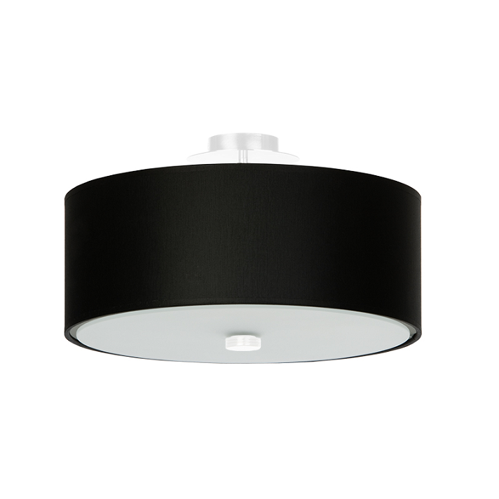 Lámpara colgante para techo fabricada en acero y tela de acabado negro Skala 30 Sollux