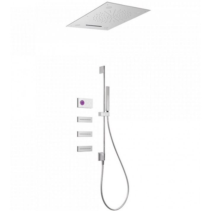 Kit de douche thermostatique électronique avec barre coulissante 4 voies Shower Technology TRES