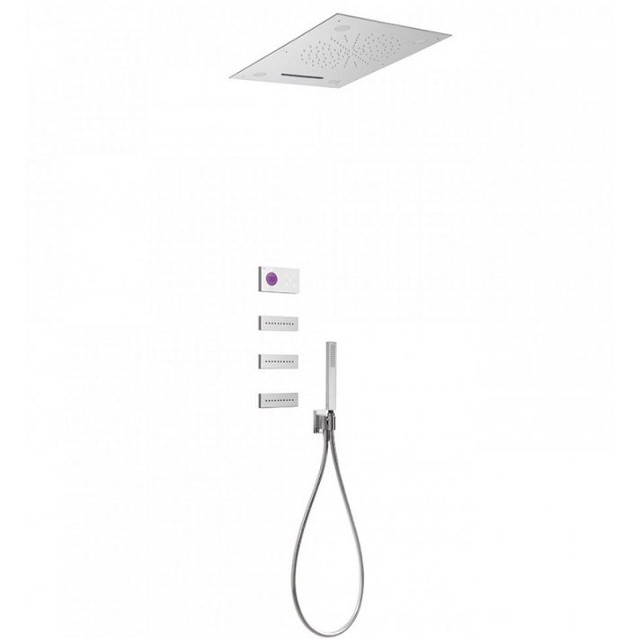 Kit de ducha termostático electrónico con soporte para ducha de mano de 4 vías Shower Technology TRES