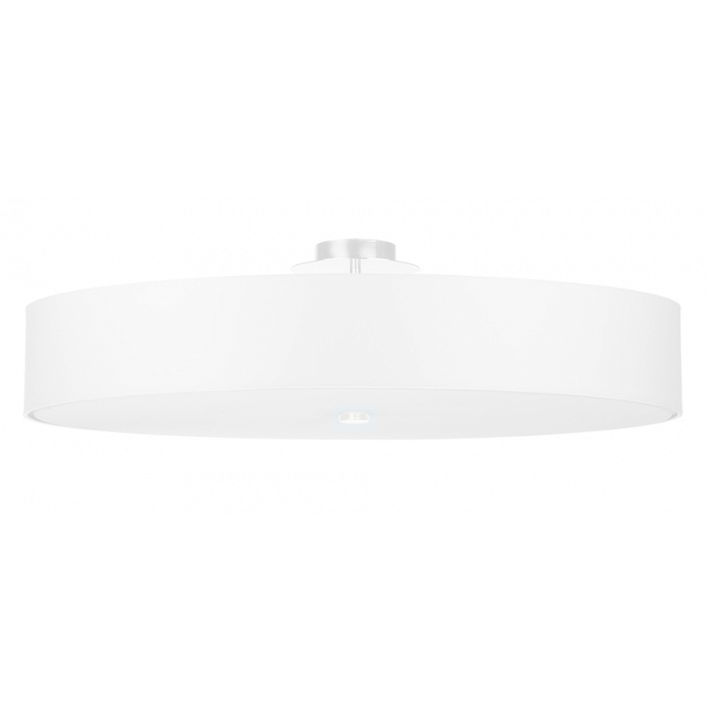 Lámpara colgante de diseño moderno para techo fabricada en tela en color blanco Skala 80 Sollux