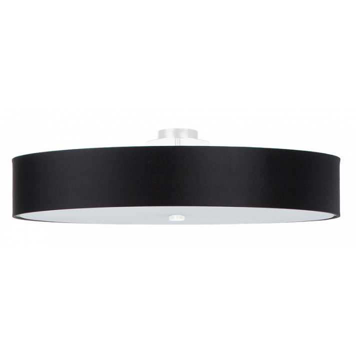 Lámpara colgante de diseño moderno para techo fabricada en tela en color negro Skala 80 Sollux