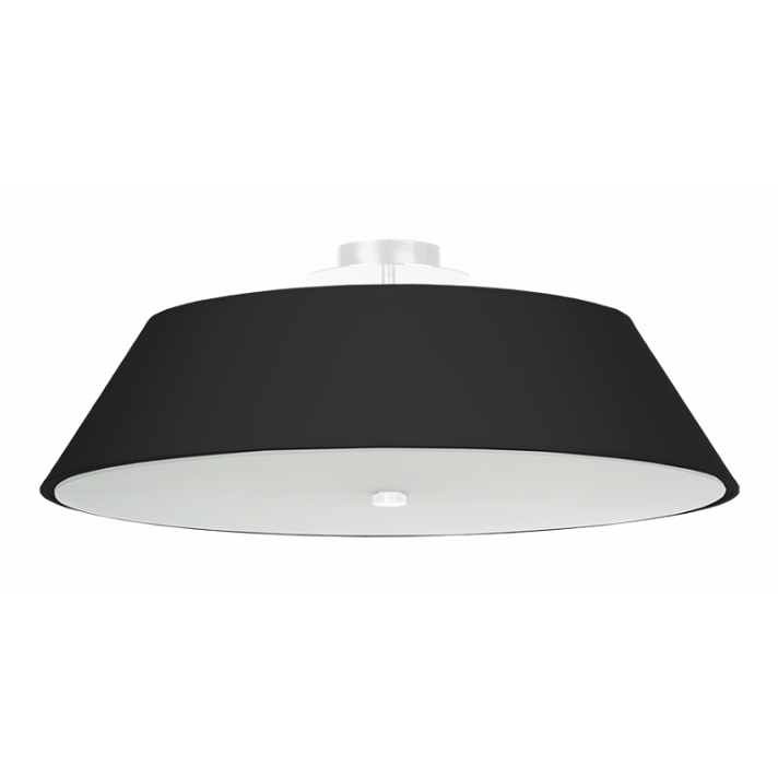 Lámpara de diseño moderno fabricada en acero y tela de color negro Vega 60 Sollux