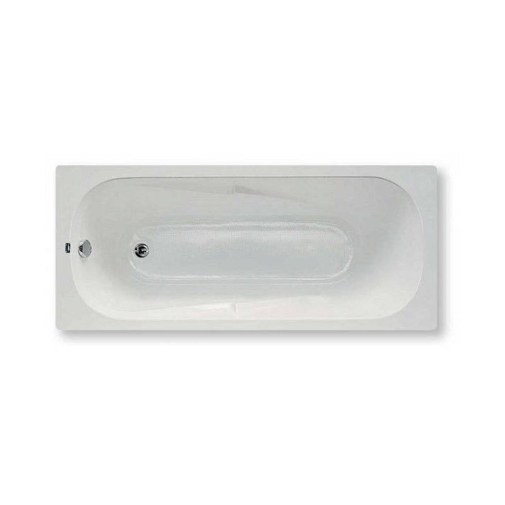 Bañera de diseño rectangular de 150x70 cm hecha en acrílico con un acabado en color blanco Eva Unisan