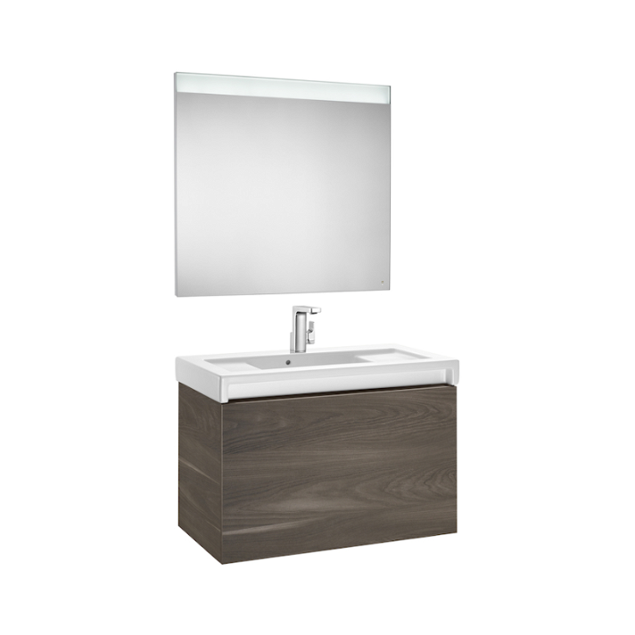 Mobile da bagno con lavabo e specchio LED 90cm Yosemite Stratum Roca