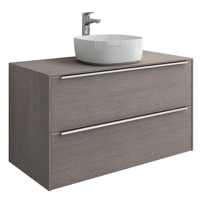 Mueble con lavabo sobre encimera de 100 cm de ancho color roble Inspira Soft Roca