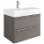 Mueble de baño con lavabo de 80 cm de ancho con dos cajones color roble Inspira Roca