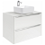 Mueble de baño con lavabo sobre encimera 80 cm de ancho color blanco Inspira Square Roca