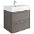 Mueble de baño con lavabo y dos cajones de 60 cm de ancho color roble Inspira Roca